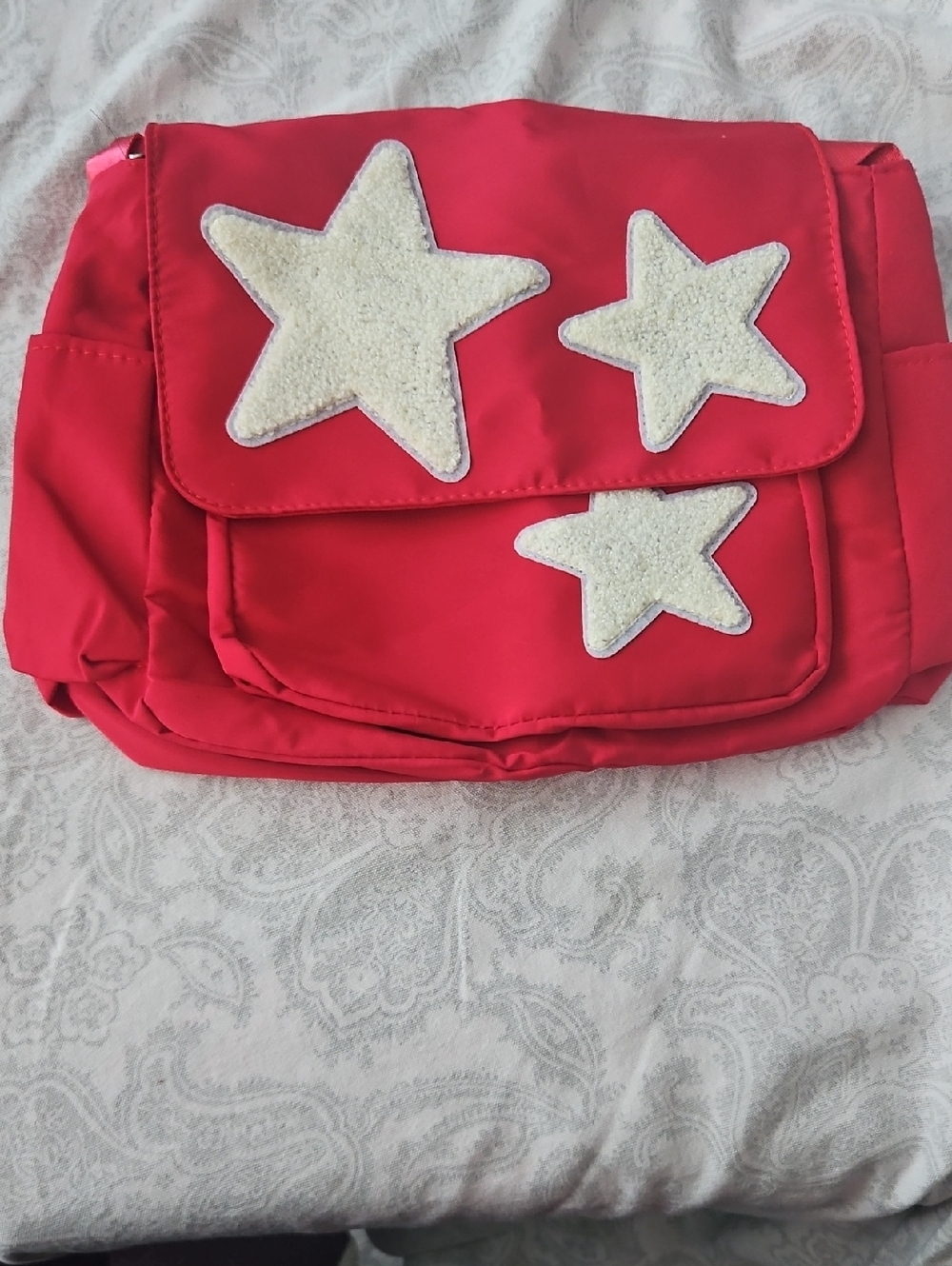Red Star Appliqué Crossbody Bag - Women's Fashion
